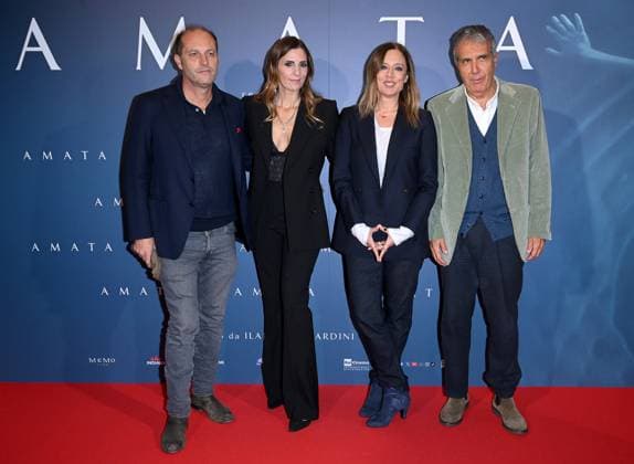Milan, Italy: Milan - Premiere of the Film Amata, Cinema Anteo - Elisa Amoroso, Francesco Melzi D Eril, Benedetto Habib, Ilaria Bernardini Milan Italy  - ZUMAp169 20251014_zea_p169_636 Copyright: xAlbertoxTerenghix