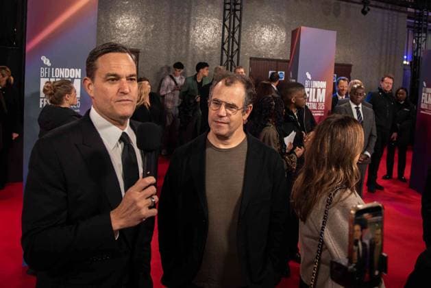 October 14, 2025, London, United Kingdom: Jamie Patricof and Alex Orlovsky attend the Roofman Headline Gala at the 69th BFI London Film Festival at The Royal Festival Hall. Roofman Headline Gala - The 69th BFI London Film Festival London United Kingdom - ZUMAs197 20251014_aaa_s197_219 Copyright: xLoredanaxSangiulianox