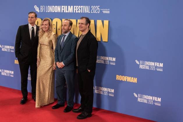 October 14, 2025, London, United Kingdom: (L-R) Jamie Patricof, Lynette Howell, Derek Cianfrance and Alex Orlovsky attend the Roofman Headline Gala at the 69th BFI London Film Festival at The Royal Festival Hall. Roofman Headline Gala - The 69th BFI London Film Festival London United Kingdom - ZUMAs197 20251014_aaa_s197_284 Copyright: xLoredanaxSangiulianox
