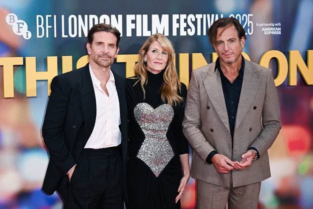 London BFI Is This Thing On Premiere Bradley Cooper, Laura Dern and Will Arnett attending the Is This Thing On? Premiere as part of the BFI London Film Festival in London, England on October 14, 2025. Photo by Aurore Marechal ABACAPRESS.COM London  Copyright: xMarechalxAurore ABACAx