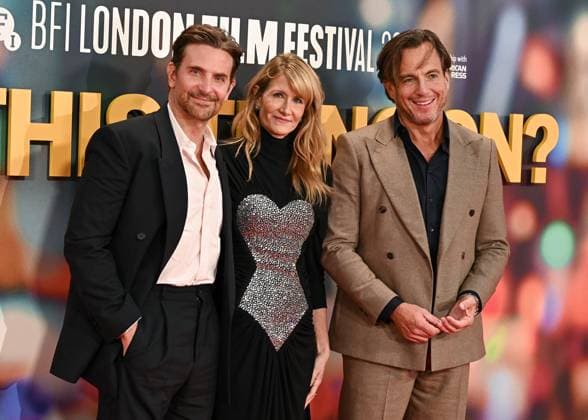 Bradley Cooper, Laura Dern and Will Arnett attends Is This Thing On? Premiere during the BFI London Film Festival, at the Southbank Centre, Royal Festival Hall in London, England. UK. Tuesday 14th October 2025 Copyright: xJamesxWarrenx adz85020