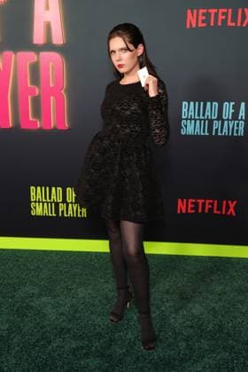14 October 2025 - Los Angeles, California - Skye Aurelia. Los Angeles Special Screening Of Netflix s Ballad Of A Small Player held at The Egyptian Theater. Los Angeles USA - ZUMAa123 20251014_zaa_a123_087 Copyright: xADx