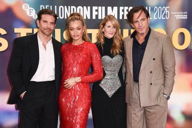 Bradley Cooper, Andra Day, Laura Dern and Will Arnett at the premiere of the feature film Is This Thing On at the 69 BFI London Film Festival 2025 at the Royal Festival Hall London, 14 10 2025 Foto:xS.xVasx xFuturexImagex thing_5066