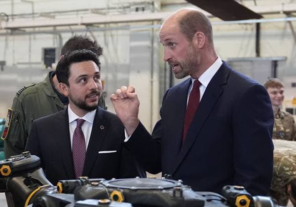 . 15 10 2025. Wallingford, United Kingdom. Prince William and Crown Prince Hussein of Jordan during a visit to RAF Benson in Wallingford, United Kingdom.  xPoolx xi-Imagesx IIM-26304-0034