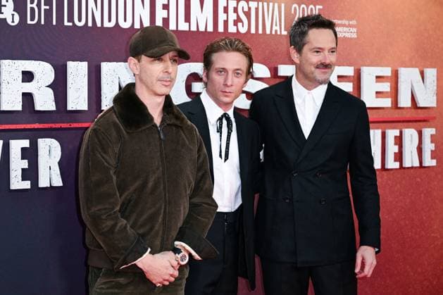 London BFI Springsteen Deliver Me from Nowhere Premiere Jeremy Strong, Jeremy Allen White and Scott Cooper attending the Springsteen: Deliver Me from Nowhere Premiere as part of the BFI London Film Festival in London, England on October 15, 2025. Photo by Aurore Marechal ABACAPRESS.COM London  Copyright: xMarechalxAurore ABACAx