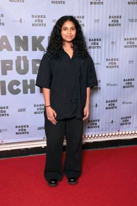 Safinaz Sattar at the premiere of the film Danke für nichts at the Colosseum Filmtheater Berlin, 15 10 2025 Foto:xS.xGabschx xFuturexImagex danke_5016