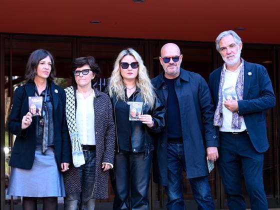 Roma Cinema Fest 2025, day 2 - Red carpet film Put your soul on your hand and walk. Pictured: Anastasia Plazzotta, Sepideh Farsi, Beatrice Moia, Carlo Petruni, Michele Sancisi  Copyright: xMaurizioxD Avanzox xipa-agency.netx xDxAvanzo Provvisionatox IPA_Agency_IPA66658217