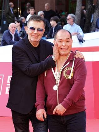 Rome Cinema Fest 2025, Day 2 - Red carpet for the film Bombolo - Core de Roma. Pictured: Stefano Calvagna with Bombolo s lookalike.  Copyright: xMarcoxProvvisionatox xipa-agency.netx xDxAvanzo Provvisionatox IPA_Agency_IPA66659789