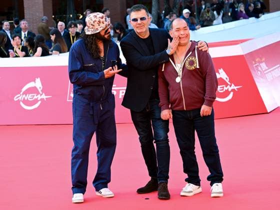 Roma Cinema Fest 2025, day 2 - Red carpet for the film Bombolo - Core De Roma. Pictured is Stefano Calvagna and lookalikes of Thomas Milian and Bombolo.  Copyright: xMaurizioxD Avanzox xipa-agency.netx xDxAvanzo Provvisionatox IPA_Agency_IPA66660463