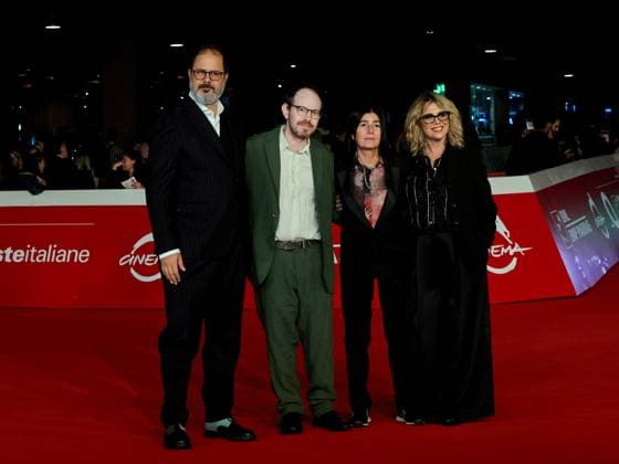 Rome Cinema Fest 2025, evening 2 - Red carpet screening of Eddington. Pictured are Andrea Romero, Ari Aster, Emanuela Ceddia, and Benedetta Caponi.  Copyright: xMarcoxProvvisionatox xipa-agency.netx xDxAvanzo Provvisionatox IPA_Agency_IPA66667951