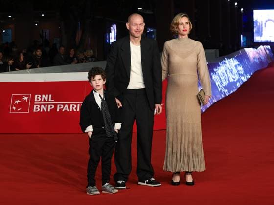 Rome: Rome Cinema Fest 2025, evening 2 - Red carpet film Ken. In the photo Noah Lapid Preis, Nadav Lapid, Naama Preis Rome  - ZUMAp169 20251016_zea_p169_1317 Copyright: xMarcoxProvvisionatox