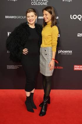 Nadja Felk and Jennifer Opara arriving at the Film Festvial Cologne Awards ceremony on 16 10 2025 at the Cineplex Filmpalast in Cologne Film Festival Cologne Awards 2025 in Cologne