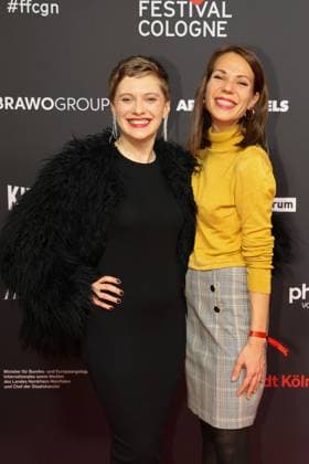 Nadja Felk and Jennifer Opara arriving at the Film Festvial Cologne Awards ceremony on 16 10 2025 at the Cineplex Filmpalast in Cologne Film Festival Cologne Awards 2025 in Cologne