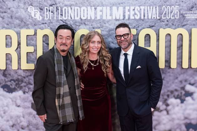 October 16, 2025, London, England, United Kingdom: SHIN YAMAGUCHI, JULIA LEBEDEV and EDDIE VAISMAN attend the UK premiere of Rental Family during the 69th BFI London Film Festival at the Royal Festival Hall. London United Kingdom - ZUMAs371 20251016_zip_s371_080 Copyright: xWiktorxSzymanowiczx