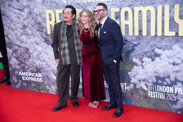 London Film Festival 2025 - Rental Family Arrivals at Royal Festival Hall, Southbank, London (L-R) - Producers Shin Yamaguchi, Julia Lebedev, Eddie Vaisman attends the Headline Gala of Rental Family at The 69th BFI London Film Festival at Royal Festival Hall, Southbank, London, England, UK on Thursday 16 October, 2025., Credit:Justin Ng Avalon UK, England, London, Royal Festival Hall, Southbank Copyright: xJustinxNgx xAvalonx 1046002262