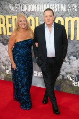 London Film Festival 2025 - Rental Family Arrivals at Royal Festival Hall, Southbank, London Brendan Fraser and partner Jeanne Moore attends the Headline Gala of Rental Family at The 69th BFI London Film Festival at Royal Festival Hall, Southbank, London, England, UK on Thursday 16 October, 2025., Credit:Justin Ng Avalon UK, England, London, Royal Festival Hall, Southbank Copyright: xJustinxNgx xAvalonx 1046002382