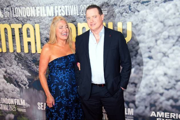 London Film Festival 2025 - Rental Family Arrivals at Royal Festival Hall, Southbank, London Brendan Fraser and partner Jeanne Moore attends the Headline Gala of Rental Family at The 69th BFI London Film Festival at Royal Festival Hall, Southbank, London, England, UK on Thursday 16 October, 2025., Credit:Justin Ng Avalon UK, England, London, Royal Festival Hall, Southbank Copyright: xJustinxNgx xAvalonx 1046002392