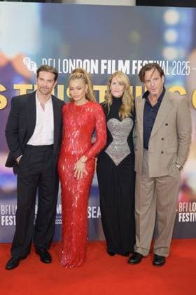 Is This Thing On Film Premiere Bradley Cooper, Andra Day, Laura Dern and Will Arnett attend the BFI London Film Festival Gala of the UK premiere of IS THIS THING ON?, during the BFI London Film Festival, the Royal Festival Hall, London. 14th October 2025.  Copyright: xAndrewxSimsx NINTCHDBPICT001031569227