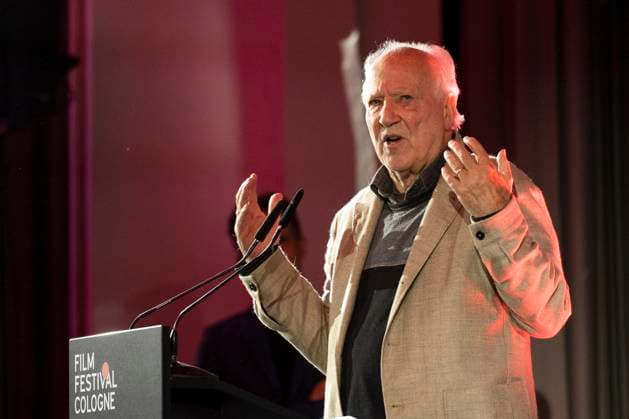 Director, filmmaker Werner HERZOG mi , award winner Filmpreis Koeln 2025, portrait, portrait, half figure, during his acceptance speech, at the lectern, at the Film Festival Cologne, at the Filmpalast Koeln, on 16 10 2025