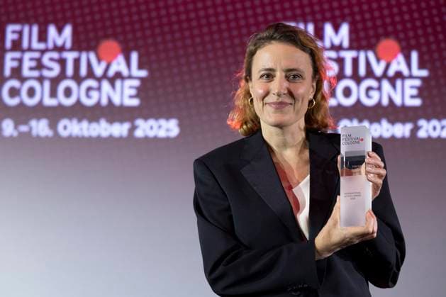 Actress Maren EGGERT mi , laureate International Actors Award 2025, portrait, portrait, half figure, friendly, at the Film Festival Cologne, at the Filmpalast Koeln, on 16 10 2025