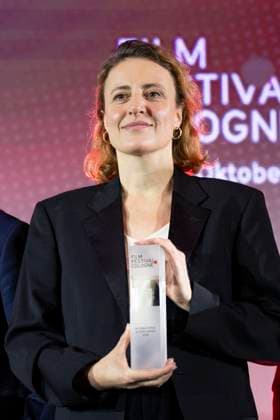 Actress Maren EGGERT mi , laureate International Actors Award 2025, portrait, portrait, half figure, friendly, at the Film Festival Cologne, at the Filmpalast Koeln, on 16 10 2025