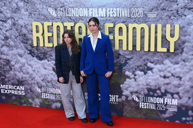 69th BFI London Film Festival LONDON, UNITED KINGDOM - OCTOBER 16: Rin Chan (R) attends the premiere of the film Rental Family during the 69th BFI London Film Festival held at the Royal Festival Hall in London, UK on October 16, 2025. Rasid Necati Aslim Anadolu London United Kingdom. Editorial use only. Please get in touch for any other usage.  Copyright: x2025xAnadoluxRasidxNecatixAslimx