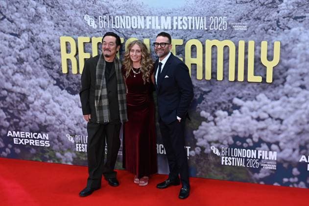 69th BFI London Film Festival LONDON, UNITED KINGDOM - OCTOBER 16: Shin Yamaguchi (L), Julia Lebedev (C) and Eddie Vaisman (R) attend the premiere of the film Rental Family during the 69th BFI London Film Festival held at the Royal Festival Hall in London, UK on October 16, 2025. Rasid Necati Aslim Anadolu London United Kingdom. Editorial use only. Please get in touch for any other usage.  Copyright: x2025xAnadoluxRasidxNecatixAslimx