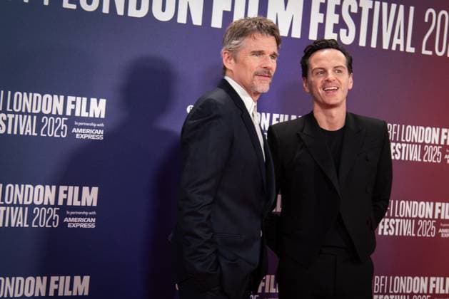 Blue Moon Headline Gala - The 69th BFI London Film Festival in London - 16 Oct 2025 Ethan Hawke and Andrew Scott attend the Blue Moon Headline Gala during the 69th BFI London Film Festival at the The Royal Festival Hall. London United Kingdom Copyright: xLoredanaxSangiulianox xSOPAxImagesx LSangiuliano-7918