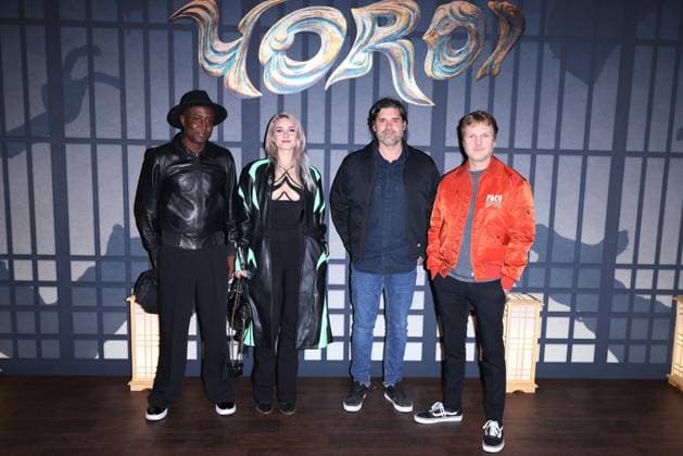 Yoroi Premiere - Paris Guest, Nicolas Chassagne and Benoit Poher (KYO) attends Yoroi Premiere at le Grand Rex in Paris, France on October 16, 2025. Photo by Jerome Domine ABACAPRESS.COM  Copyright: xDominexJerome ABACAx