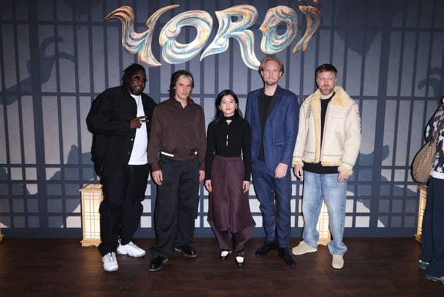 Yoroi Premiere - Paris Ablaye, Orelsan, Clara Choi, David Tomaszewski and Skread attends Yoroi Premiere at le Grand Rex in Paris, France on October 16, 2025. Photo by Jerome Domine ABACAPRESS.COM  Copyright: xDominexJerome ABACAx