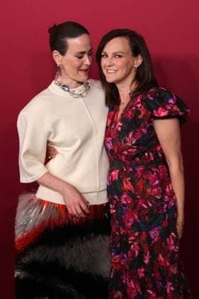 LOS ANGELES, CA - OCTOBER 16: Sarah Paulson and Carla Gallo at the world premiere of Hulu s ˜All s Fair™ at the DGA theatre in Los Angeles, California on October 16, 2025. Copyright: xCrashx xMediaPunchx