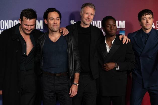 The BFI London Film Festival Gala of the UK premiere of WASTEMAN, taking place at VUE Leicester Square, London, UK on 16th October 2025. Corin Silva, Alex Hassell, Cal McMau, David Jonsson, and Tom Blyth at the BFI London Film Festival Gala of the UK premiere of WASTEMAN, taking place at VUE Leicester Square, London, UK on 16th October 2025., Credit:Oleksii Ovcharenko Avalon United Kingdom, London  Copyright: xOleksiixOvcharenkox xAvalonx 1046018777