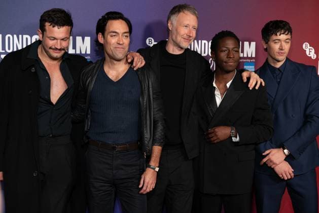 The BFI London Film Festival Gala of the UK premiere of WASTEMAN, taking place at VUE Leicester Square, London, UK on 16th October 2025. Corin Silva, Alex Hassell, Cal McMau, David Jonsson, and Tom Blyth at the BFI London Film Festival Gala of the UK premiere of WASTEMAN, taking place at VUE Leicester Square, London, UK on 16th October 2025., Credit:Oleksii Ovcharenko Avalon United Kingdom, London  Copyright: xOleksiixOvcharenkox xAvalonx 1046019158