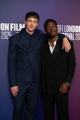 The BFI London Film Festival Gala of the UK premiere of WASTEMAN, taking place at VUE Leicester Square, London, UK on 16th October 2025. Tom Blyth and David Jonsson at the BFI London Film Festival Gala of the UK premiere of WASTEMAN, taking place at VUE Leicester Square, London, UK on 16th October 2025., Credit:Oleksii Ovcharenko Avalon United Kingdom, London  Copyright: xOleksiixOvcharenkox xAvalonx 1046019278