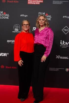 Red Carpet Before The Award Ceremony For Cologne Film Festival 2025 Gertje Forlong and Jennifer Buschmann pose for pictures on the red carpet before the award ceremony of the Cologne Film Festival 2025 at Film Palast in Cologne, Germany, on October 26, 2025. cologne Germany  Copyright: xYingxTangx originalFilename: tang-notitle251016_npHI1.jpg