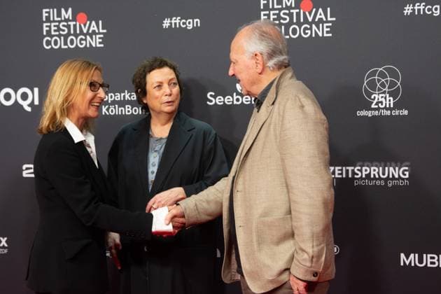 Red Carpet Before The Award Ceremony For Cologne Film Festival 2025 Werner Herzog, a Cologne Film Prize winner, Katharina Blum, and Dr. Martina Richter, director of the Cologne Film Festival, pose for pictures during the red carpet before the award ceremony of the Cologne Film Festival 2025 at Film Palast in Cologne, Germany, on October 26, 2025. cologne Germany  Copyright: xYingxTangx originalFilename: tang-notitle251016_npqyZ.jpg