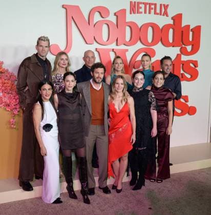 Nobody Wants This Season 2 Premiere - Los Angeles, USA LOS ANGELES, USA. October 16, 2025: Adam Brody, Kristen Bell, Jackie Tohn, Timothy Simons, Justine Lupe, Paul Ben-Victor, Erin Foster, Sara Foster & Oly Obst at the season 2 premiere for Nobody Wants This at the Egyptian Theatre. Los Angeles CA USA  Copyright: xPaulxSmith Featureflashx