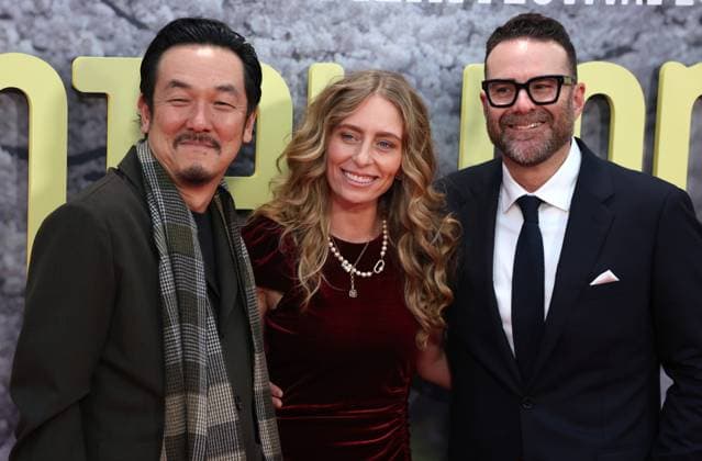 Rental Family UK premiere Shin Yamaguchi, Julia Lebedev and Eddie Vaisman at the screening of the movie Rental Family at The 69th BFI London Film Festival, London London Royal Festival Hall UK Copyright: xFredxDuvalx