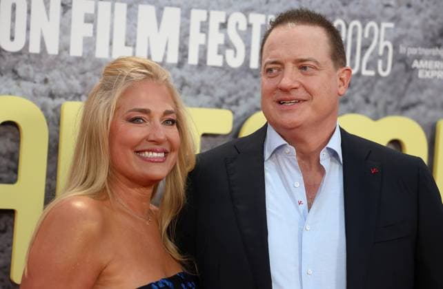 Rental Family UK premiere Brendan Fraser and wife Jeanne Moore at the screening of the movie Rental Family at The 69th BFI London Film Festival, London London Royal Festival Hall UK Copyright: xFredxDuvalx