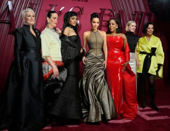 Glenn Close, Sarah Paulson, Teyana Taylor, Kim Kardashian, Niecy Nash-Betts, Naomi Watts and Kris Jenner (L-R) attend the world premiere of the Hulu original TV Series All s Fair at the DGA Theater in Los Angeles on Thursday, October 16, 2025. Storyline: Follows a successful divorce lawyer and the owner of an all-female law firm in Los Angeles.  LAP2025101601 JIMxRUYMEN