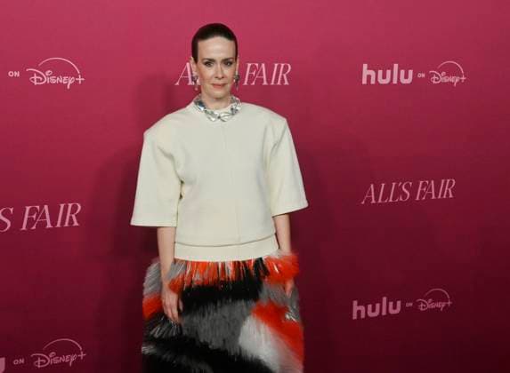 Cast member Sarah Paulson attends the world premiere of the Hulu original TV Series All s Fair at the DGA Theater in Los Angeles on Thursday, October 16, 2025. Storyline: Follows a successful divorce lawyer and the owner of an all-female law firm in Los Angeles.  LAP2025101618 JIMxRUYMEN