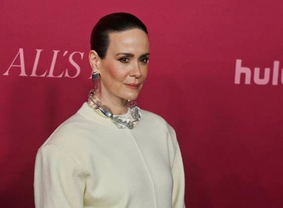 Cast member Sarah Paulson attends the world premiere of the Hulu original TV Series All s Fair at the DGA Theater in Los Angeles on Thursday, October 16, 2025. Storyline: Follows a successful divorce lawyer and the owner of an all-female law firm in Los Angeles.  LAP2025101620 JIMxRUYMEN