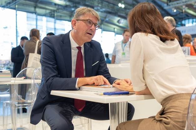 Book Fair Frankfurt 2025 ltur Minister of State Wolfram Weimer visits numerous publishers during his tour of the exhibition halls Entertainment at the Taschen Verlag stand in conversation with publisher Marlene Taschen Book Fair Frankfurt 2025 , Frankfurt am Main Hesse Germany Exhibition grounds