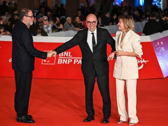 Rome Cinema Fest 2025, Evening 3, Red Carpet of the film Cinque Secondi In the photo: Valerio Mastandrea, Paolo Virzi, Valeria Bruni tedeschi,  Copyright: xMaurizioxD Avanzox xipa-agency.netx xDxAvanzo Provvisionatox IPA_Agency_IPA66708635