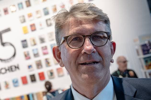Minister of State for Culture Wolfram Weimer at the exhibition stand of Taschen Verlag Minister of State for Culture Wolfram Weimer at the Frankfurt Book Fair 2025, Frankfurt Hesse Germany Exhibition Grounds