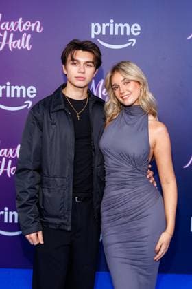 Amazon Premiere Maxton Hall Die Welt Zwischen Uns Noah Miguel Oechsle Rodriguez and Lara Spengler at the Amazon Prime series premiere Maxton Hall Die Welt Zwischen Uns at the Tempodrom on 17 10 2025 in Berlin Copyright: xEventpressxKochanx
