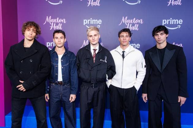 Amazon Premiere Maxton Hall Die Welt Zwischen Uns Bene Schulz, Julian Braun, Luis Freitag, Tim Schaecker and Jacob Rott at the Amazon Prime series premiere Maxton Hall Die Welt Zwischen Uns at the Tempodrom on 17 10 2025 in Berlin Copyright: xEventpressxKochanx