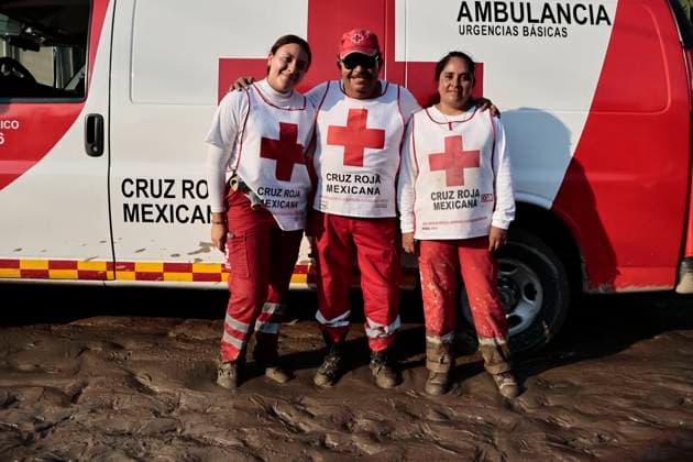 October 17, 2025, Veracruz, Poza Rica, Mexico: One week after Tropical Storm RAYMOND caused severe damage and flooding in Poza Rica, Veracruz, a caravan of Mexican Red Cross personnel delivered humanitarian aid, provided health services, and provided free internet access to contact or search for missing relatives in the most affected areas of this municipality. The oÂlamo region was the hardest hit, where water swept away vehicles and furniture, and even completely covered some homes due to overflowing rivers. This also damaged communication and electricity services. The cleanup work has been carried out largely by residents themselves, as they are in areas that are difficult to access due to the enormous amount of mud covering their stre - ZUMAp204 20251017_zip_p204_103 Copyright: xJosuexPerezx