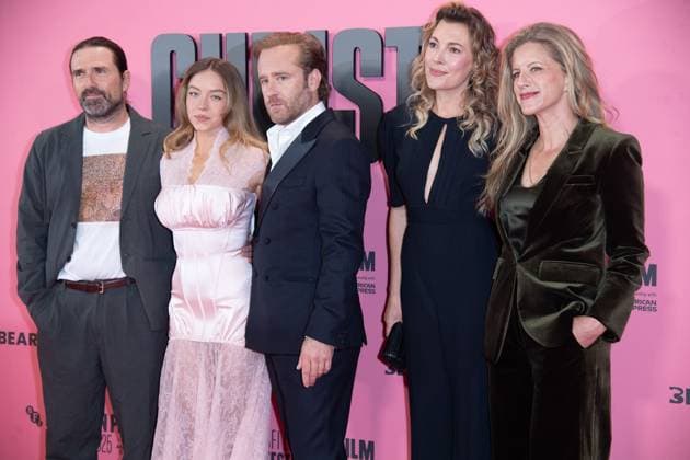 London Film Festival 2025 - Christy Arrivals at Royal Festival Hall, Southbank, London (L-R) - Director David Michà d, Sydney Sweeney, Ben Foster, Mirrah Foulkes and Kerry Kohansky-Roberts attends the Headline Gala of Christy at The 69th BFI London Film Festival at Royal Festival Hall, Southbank, London, England, UK on Friday 17 October, 2025., Credit:Justin Ng Avalon UK, England, London, Royal Festival Hall, Southbank Copyright: xJustinxNgx xAvalonx 1046210186