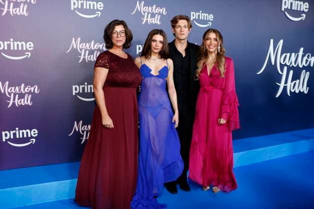 Petra Hengge, Harriet Herbig Matten, Damian Hardung and Ceylan Yildirim at the premiere of season 2 of the Amazon Prime Video series Maxton Hall Die Welt zwischen uns at the Tempodrom Berlin, 17 10 2025 Foto:xA.xBuggex xFuturexImagex maxton_5059
